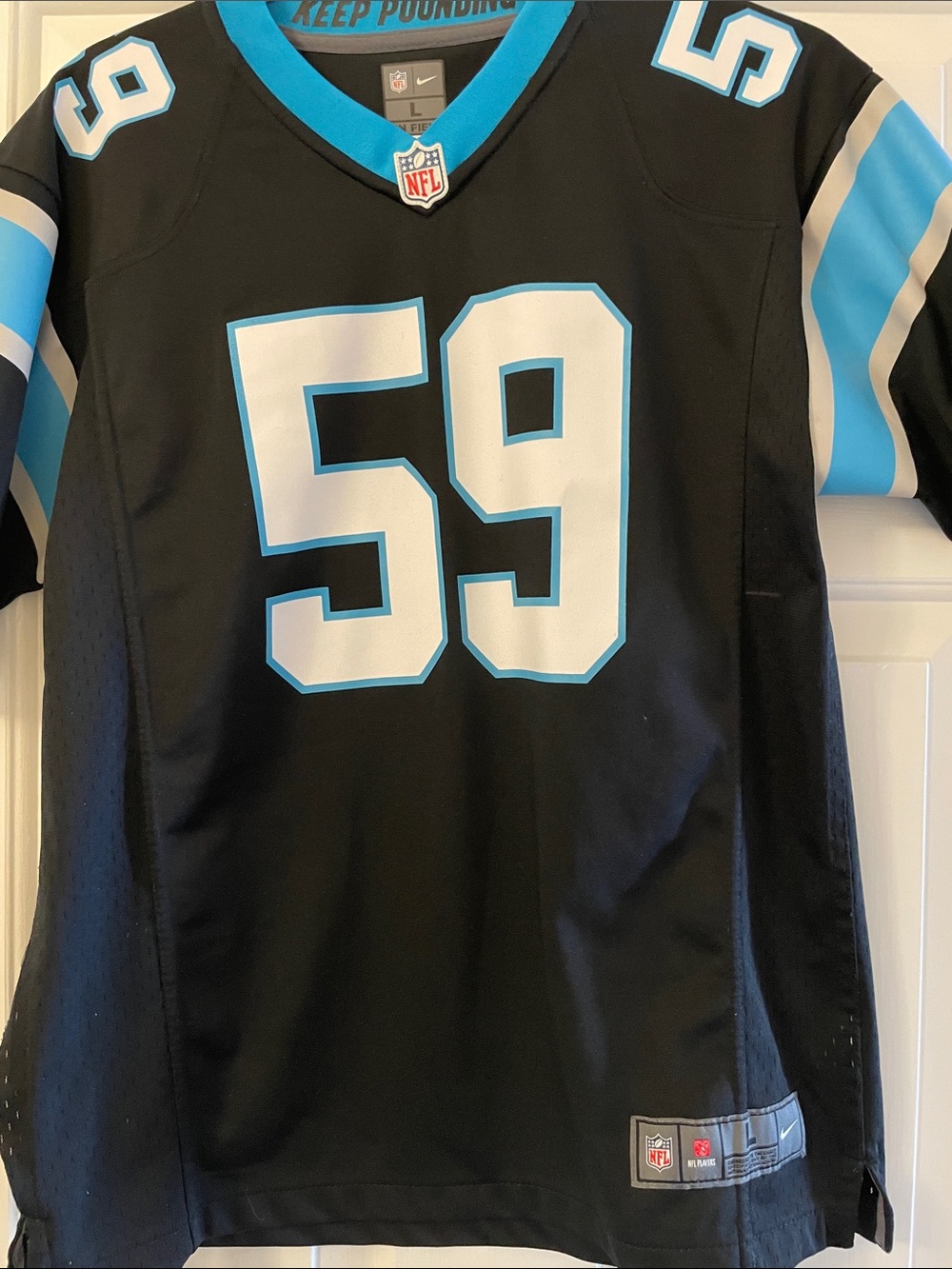 NFL CAROLINA PANTHERS Kuechly Jersey #59 Size Large Youth